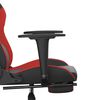 vidaXL Chaise de jeu avec repose-pied Noir et rouge Similicuir