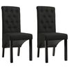 vidaXL Chaises &agrave; manger lot de 2 noir tissu