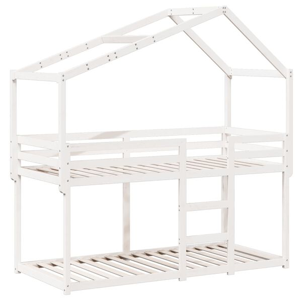 vidaXL Lit superposé sans matelas blanc 90x190 cm bois de pin massif