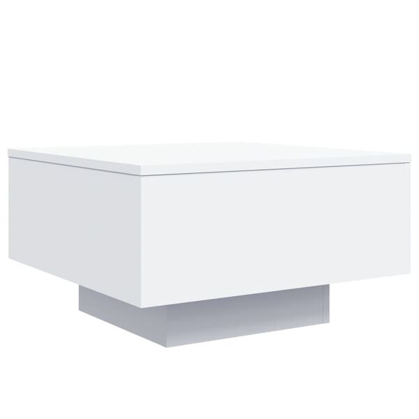 vidaXL Table basse avec lumières LED blanc 55x55x31 cm