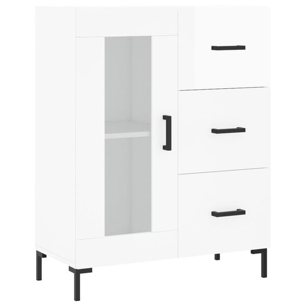 vidaXL Buffet Blanc brillant 69,5x34x90 cm Bois d'ingénierie