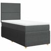 vidaXL Sommier &agrave; lattes de lit avec matelas Gris fonc&eacute; 90x200 cm Tissu