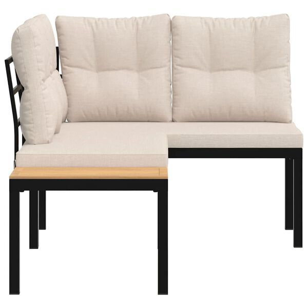 vidaXL Bancs de jardin avec coussins lot de 2 acier enduit de poudre