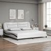vidaXL Cadre de lit avec LED sans matelas Hvar blanc et noir 200x200 cm