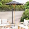 vidaXL Parasol de jardin Gris fonc&eacute; &Oslash; 270 x 260 cm Bambou