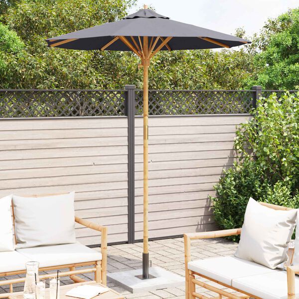 vidaXL Parasol de jardin Gris fonc&eacute; &Oslash; 270 x 260 cm Bambou