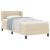 vidaXL Lit &agrave; ressorts avec t&ecirc;te de lit Cr&egrave;me 90 x 190 cm tissu