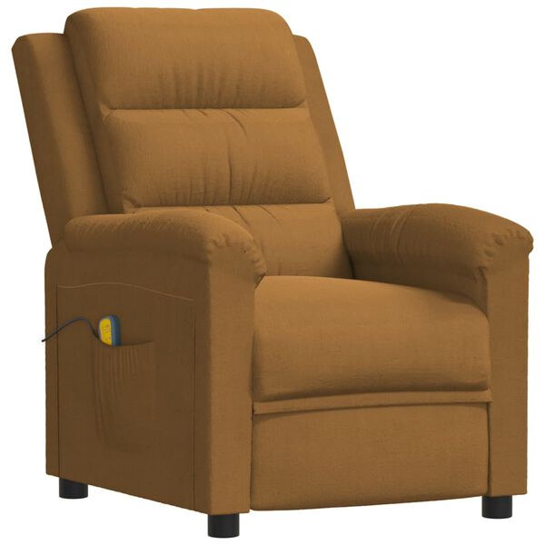 vidaXL Fauteuil de massage Marron Velours