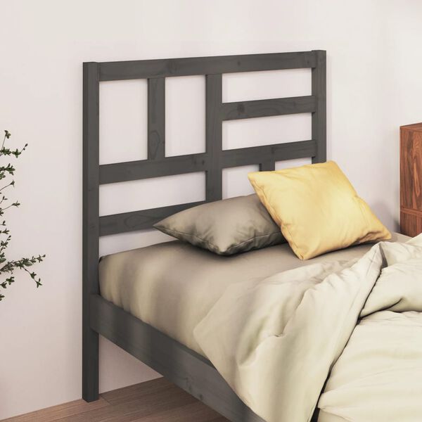 vidaXL Tête de lit Gris 81x4x104 cm Bois massif de pin