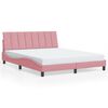 vidaXL Cadre de lit avec LED sans matelas Hanko rose 160x200 cm velours