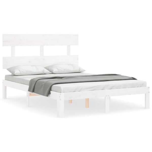 vidaXL Cadre de lit sans matelas blanc 120x200 cm bois de pin massif