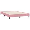 vidaXL Sommier &agrave; lattes de lit avec matelas rose 160x220 cm velours