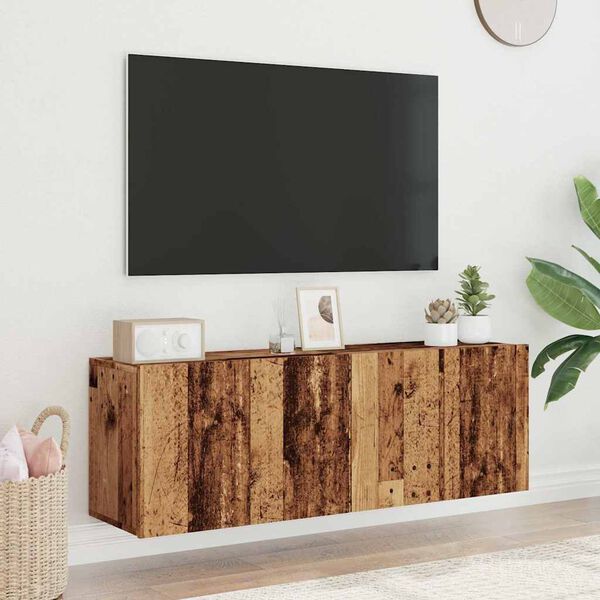 vidaXL Meubles TV muraux 2 pcs vieux bois 60x30x41 cm