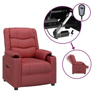 vidaXL Fauteuil inclinable &eacute;lectrique Rouge bordeaux Similicuir