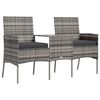 vidaXL Canapé jardin 2 places et table basse Résine tressée Anthracite