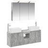 vidaXL Ensemble d'armoire de salle de bain 4 pc Gris b&eacute;ton