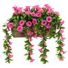 vidaXL Fleurs artificielles Rouge violet 55 x 20 x 55 cm PE et acier