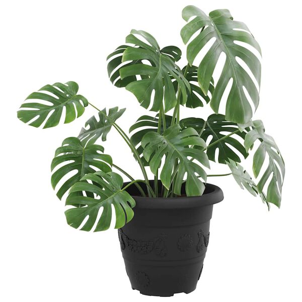 vidaXL Pot &agrave; fleurs rond 6 pcs Noir &Oslash; 26 x 21,5 cm Plastique