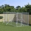 vidaXL Chenil d'ext&eacute;rieur pour chiens argent&eacute; 2x6x2 m acier galvanis&eacute;