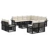 vidaXL Ensemble de canap&eacute; de jardin 12 pc Noir et blanc cr&egrave;me