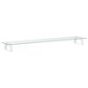 vidaXL Support de moniteur blanc 100x20x8 cm verre tremp&eacute; et m&eacute;tal