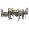 vidaXL Ensemble de salle &agrave; manger pour jardin 5 pc Gris polyrotin