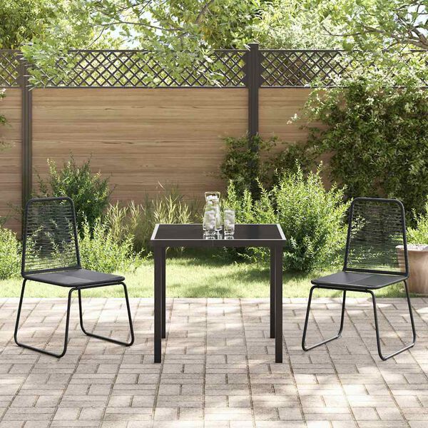 vidaXL Ensemble de salle &agrave; manger pour jardin 3 pcs Noir