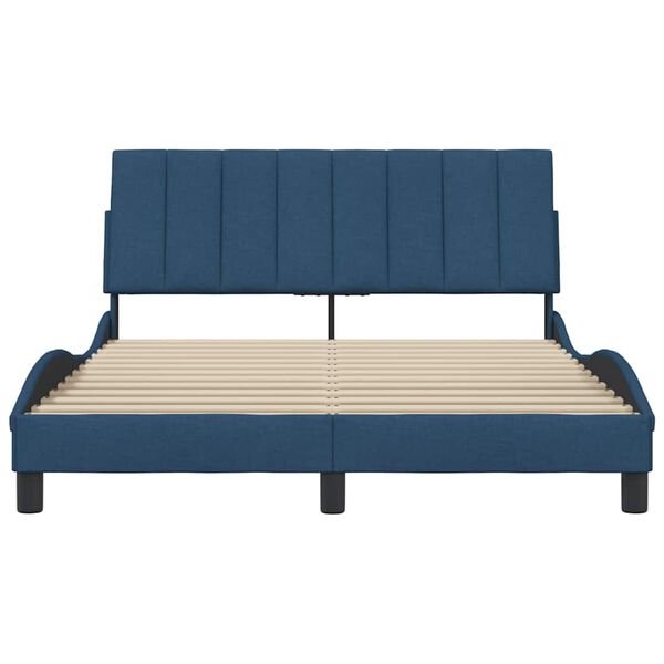 vidaXL Cadre de lit sans matelas Hanko bleu 140x200 cm tissu