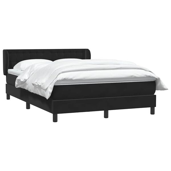 vidaXL Sommier &agrave; lattes de lit avec matelas noir 160x210 cm velours