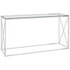 vidaXL Table d'appoint Argenté 140x40x78 cm Acier inoxydable et verre