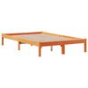 vidaXL Lit biblioth&egrave;que sans matelas cire marron 135x190 cm pin massif