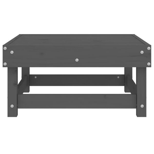 vidaXL Repose-pied de jardin gris bois de pin massif
