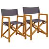 vidaXL Chaises de r&eacute;alisateur pliables lot de 2 gris fonc&eacute; tissu