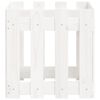 vidaXL Jardinière avec design de clôture blanc 40x40x40 cm pin massif
