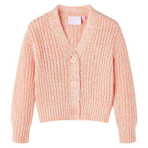 Cardigan pour enfants tricot&eacute; rose m&eacute;lang&eacute; 104