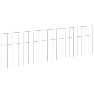 vidaXL Panneau de cl&ocirc;ture de jardin 24 pc 100 x 30 cm Acier galvanis&eacute;