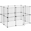 vidaXL Cage animaux de compagnie &agrave; 20 panneaux et porte Noir 105x70x70 cm