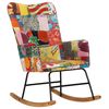 vidaXL Chaise &agrave; bascule Multicolore Toile patchwork