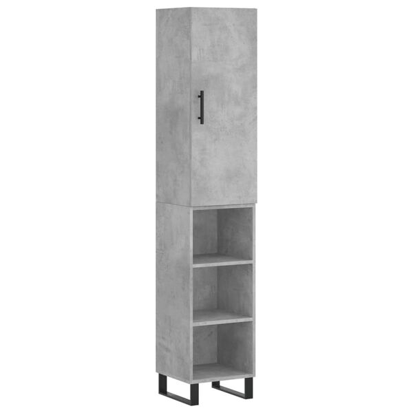 vidaXL Buffet haut Gris b&eacute;ton 34,5x34x180 cm Bois d'ing&eacute;nierie