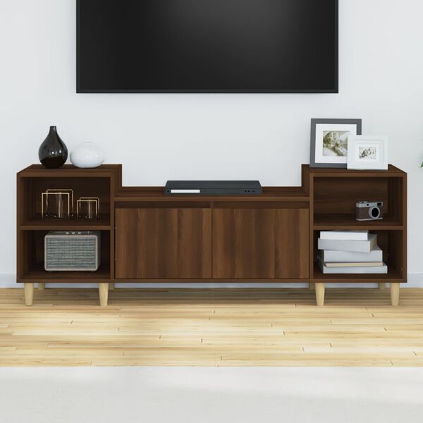 vidaXL Meuble TV Ch&ecirc;ne marron 160x35x55 cm Bois d'ing&eacute;nierie