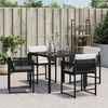 vidaXL Chaises de jardin lot de 4 avec coussins noir résine tressée