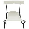 vidaXL Chaise longue de jardin avec auvent et oreiller Blanc cr&egrave;me