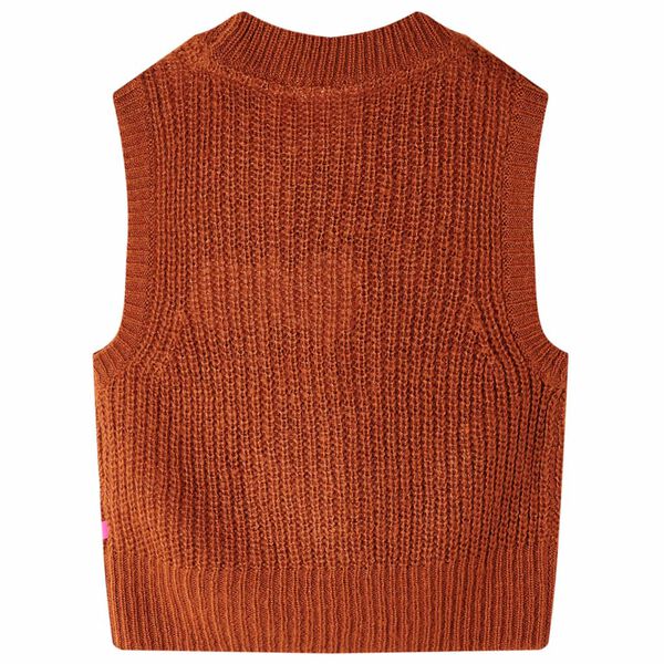 Gilet pull-over tricoté pour enfants cognac 104