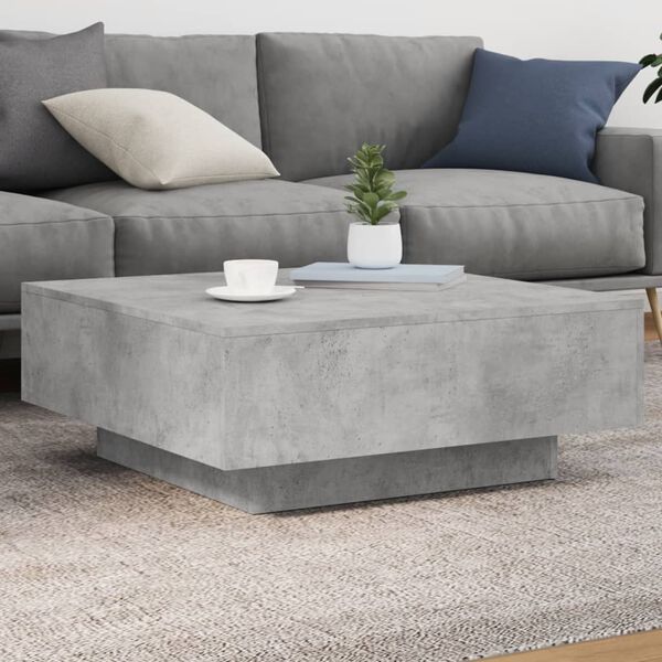 vidaXL Table basse gris b&eacute;ton 80x80x31 cm bois d'ing&eacute;nierie