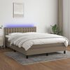 vidaXL Sommier &agrave; lattes de lit avec matelas LED Taupe 140x200 cm Tissu