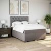 vidaXL Sommier &agrave; lattes de lit avec matelas Taupe 160x200 cm Tissu