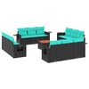 vidaXL Ensemble de canap&eacute; de jardin 13 pcs avec coussins noir r&eacute;sine tress&eacute;e