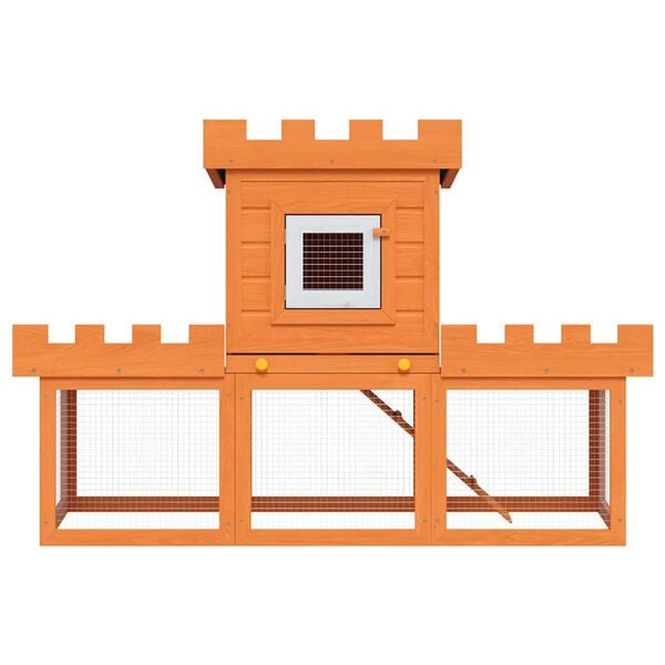 vidaXL Clapier large d'extérieur avec 1 seule maison