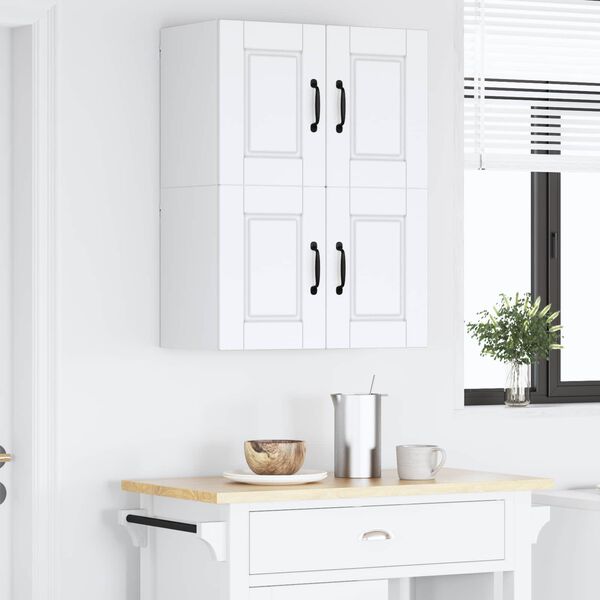 vidaXL Armoire de cuisine avec &eacute;tag&egrave;re 2 pcs Blanc 60 x 31 x 40 cm
