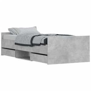 vidaXL Cadre de lit sans matelas gris b&eacute;ton 90x190 cm